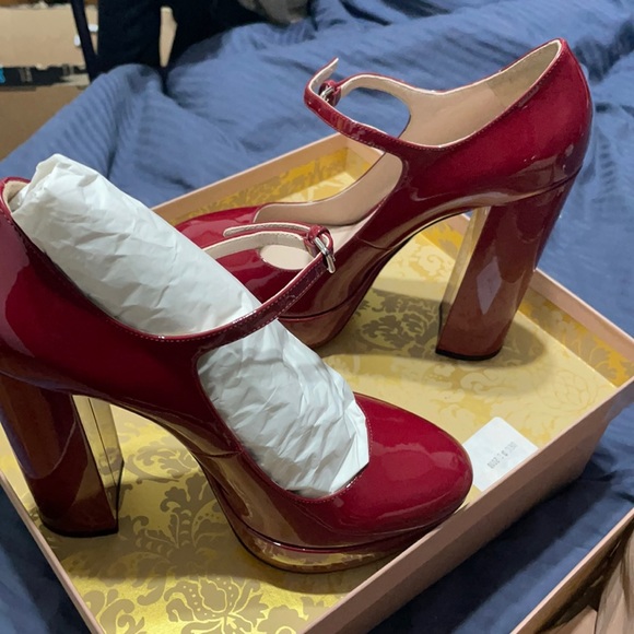 Miu Miu Red Patent Platform Mary Jane Pump -NWT - Picture 5 of 6